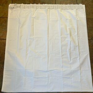 Pottery Barn Flat Sheet Queen Organic Cotton Crochet Edge French Country Boho